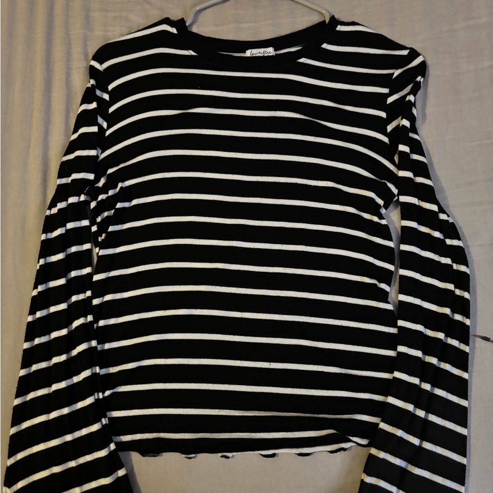 Black and White Striped Top